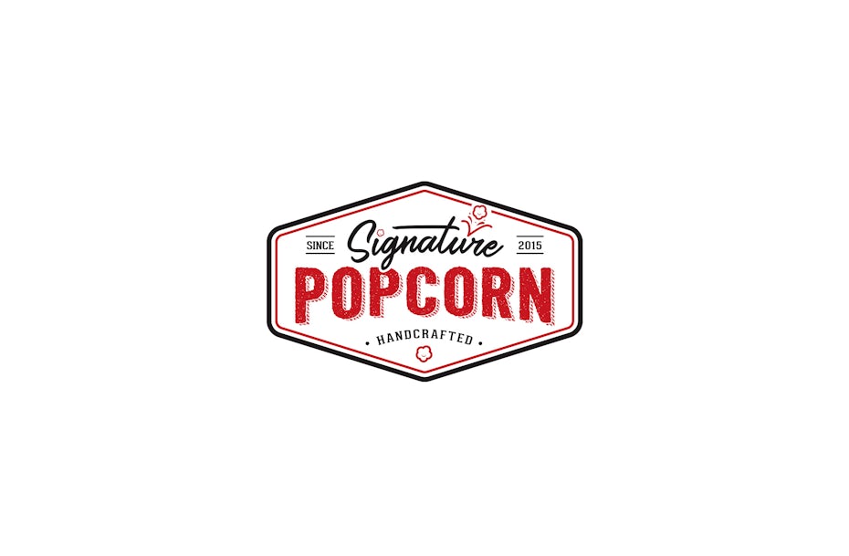 Logo alimentaire pour une entreprise de popcorns