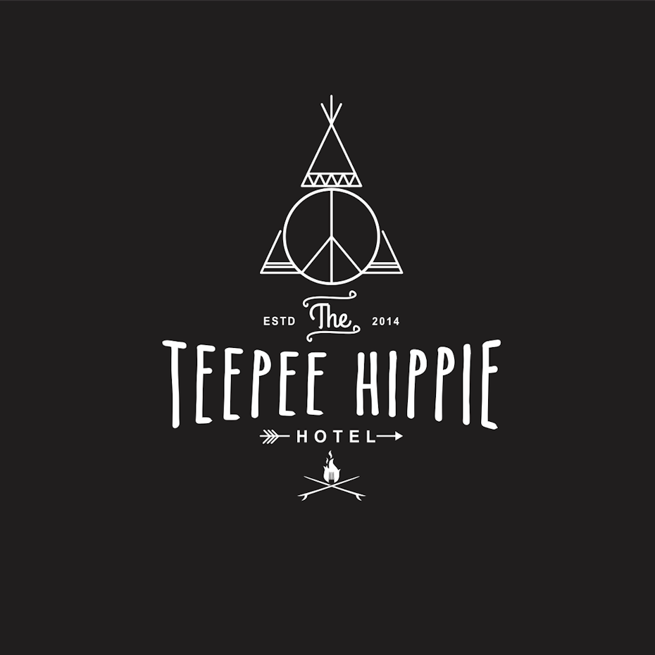 A playful and bohemian inspired logo for a hotel.