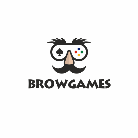 video game controlled fashioned like a mash with a large nose and eyebrows with the text “browgames”