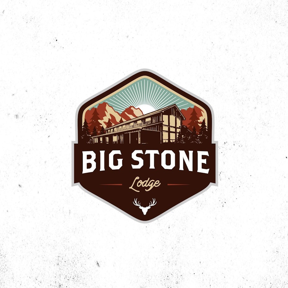 An indulgent, yet cozy logo designed for a lodge in the woods.