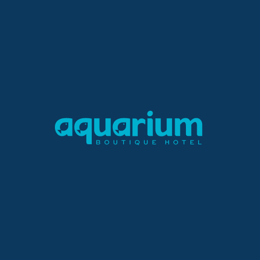 A custom made typography with authentic negative space fish integrated into the design.
