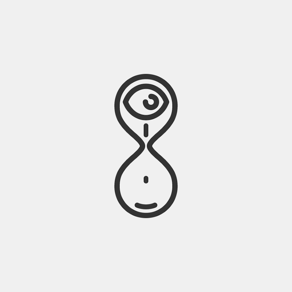 minimalist motion graphics of hourglass