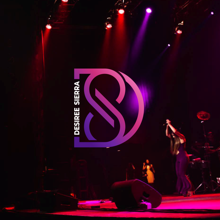Stylized letter S within letter D with the text “Desiree Sierra” along the lefthand side