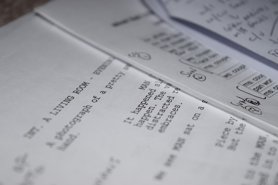 Photo of a sample film script