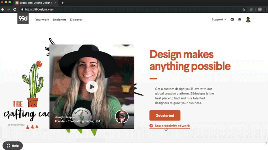An animated gif showing how to launch a design contest