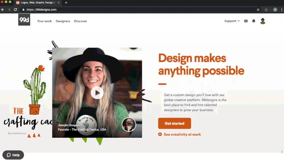 An animated gif showing how to find designers in Designer Search