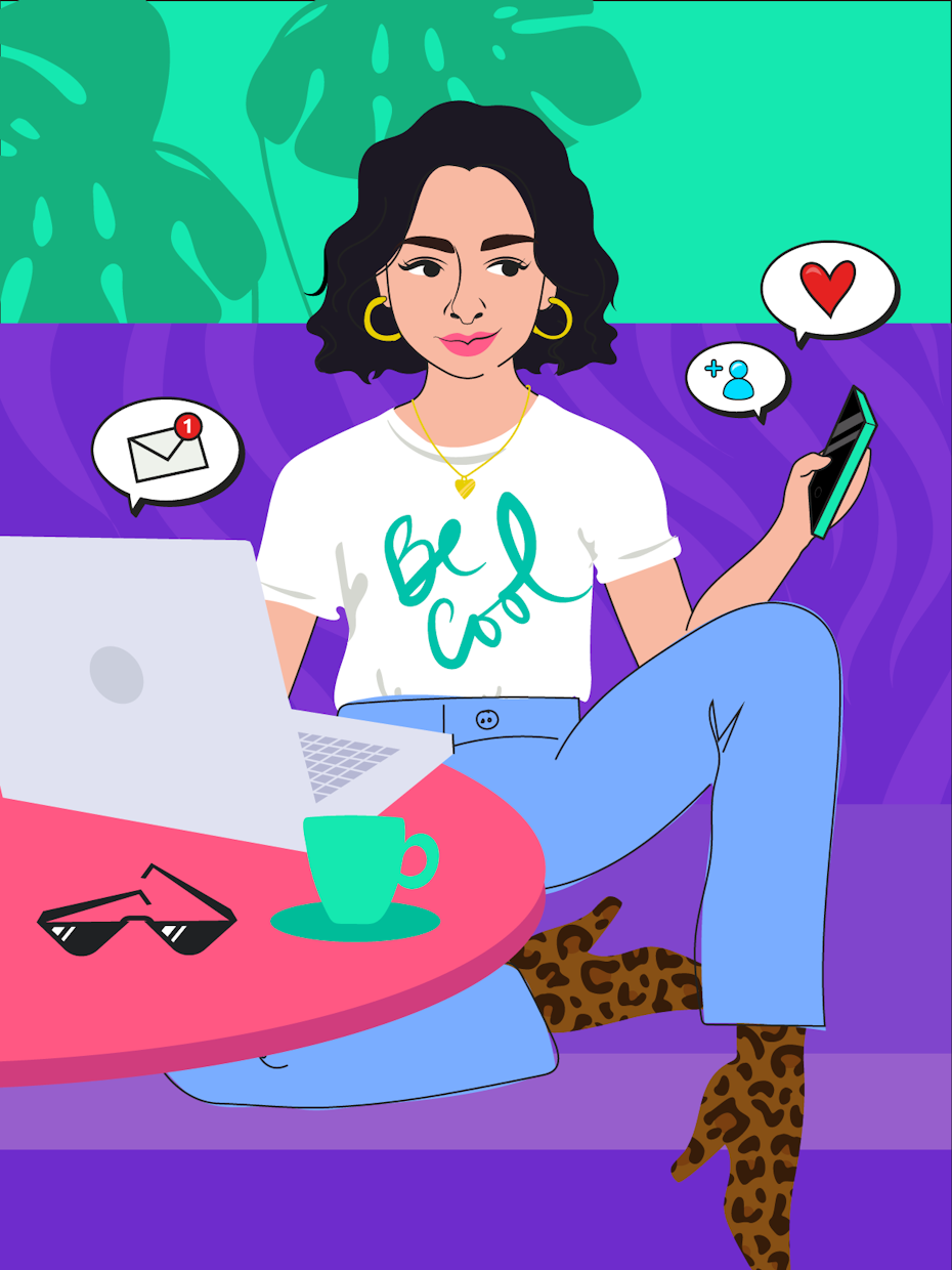 illustration for an e-book cover that represents an influencer