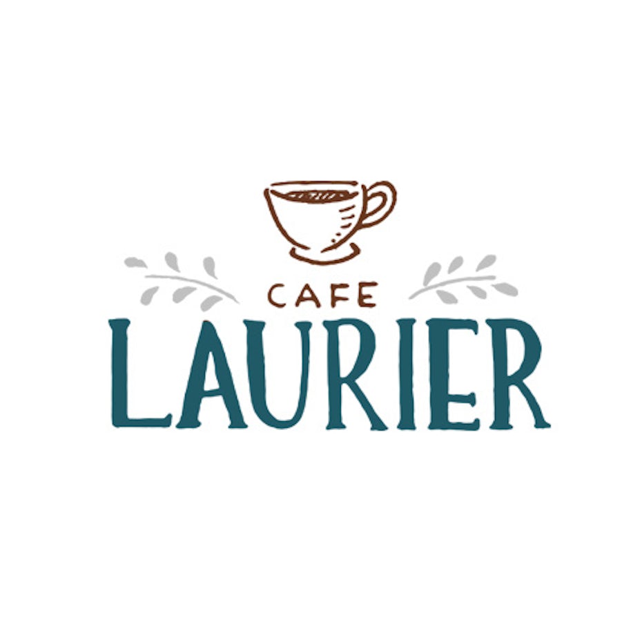 手绘标志设计的一家法国咖啡馆