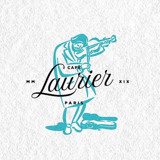 Hand-drawn logo design for a French cafe