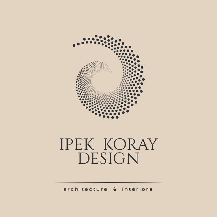 dots arranged in a fibonacci spiral with the text “Ipek Koray Design”