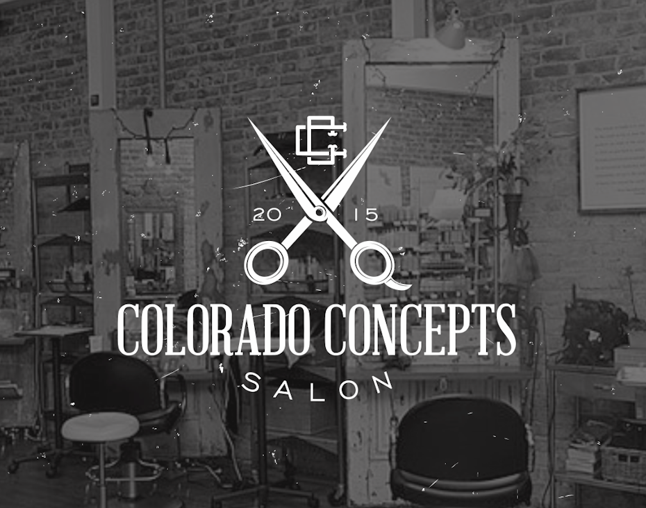 vintage salon logo design with scissors