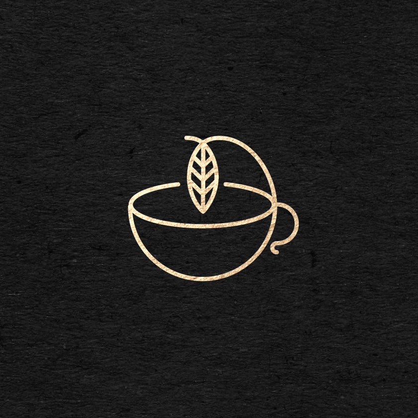 tea leaf in cup minimal logo