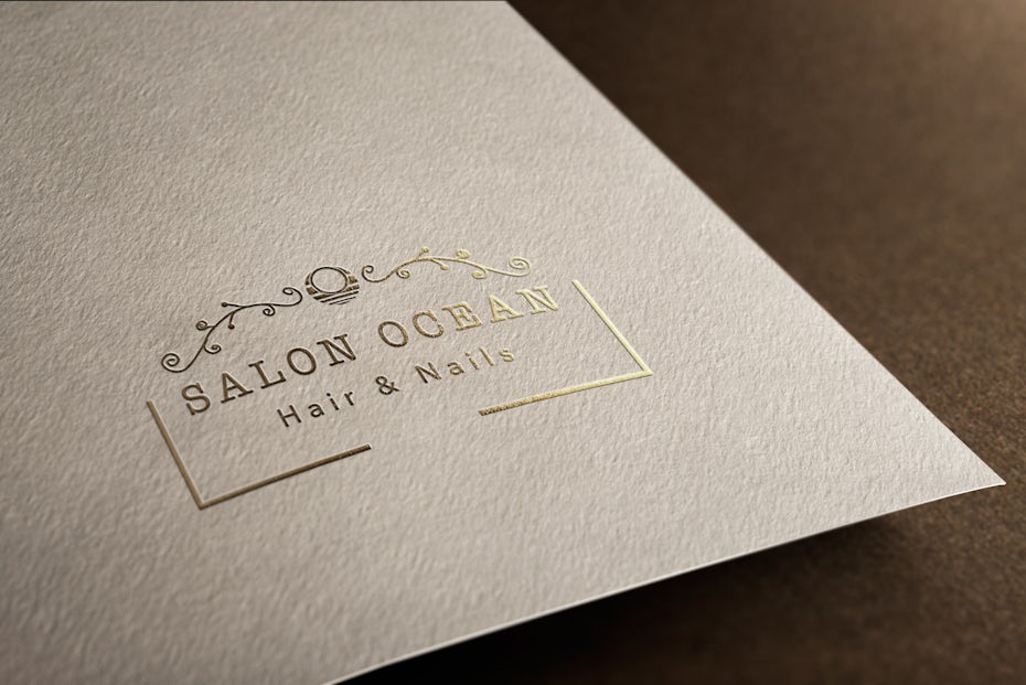elegant simple gold salon logo