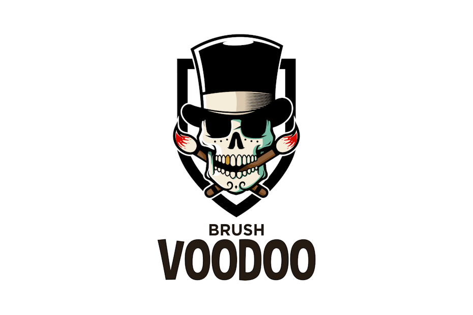 An iconic voodoo skull with a well-designed color palette