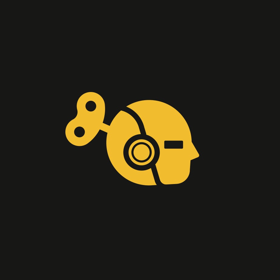 Platform logo involving programmers, bots, soccer and intentional design