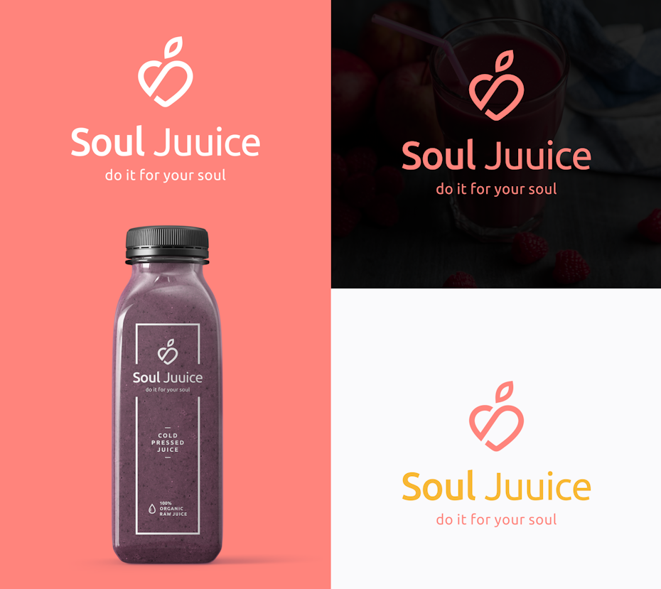 simple line art minimalist logo design for juice brand