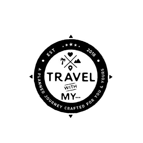 round logo with the text “travel with my…”