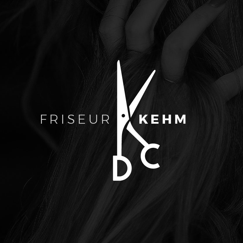 salon logo with scissors in shape of a K