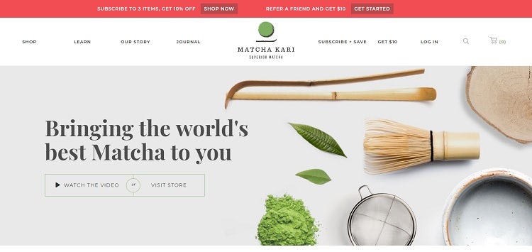Matcha Kari homepage website example
