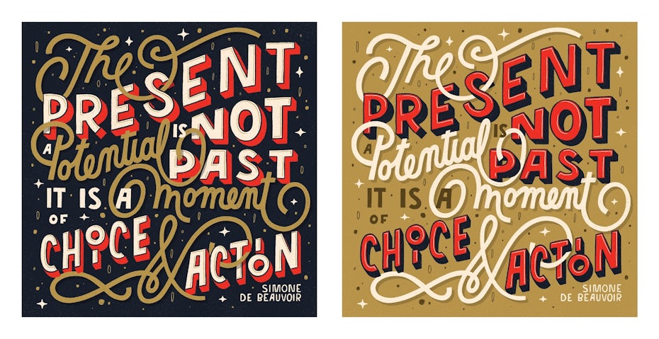 Handlettering color