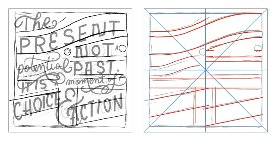 Handlettering grid