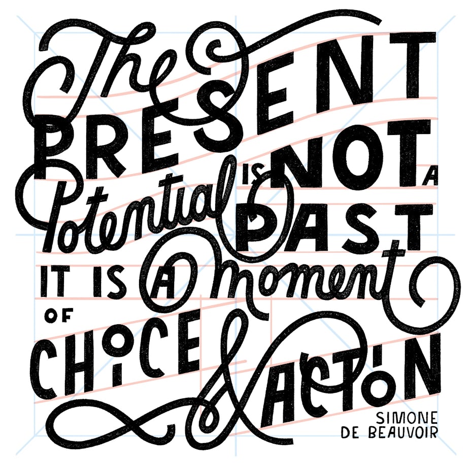 Handlettering grid