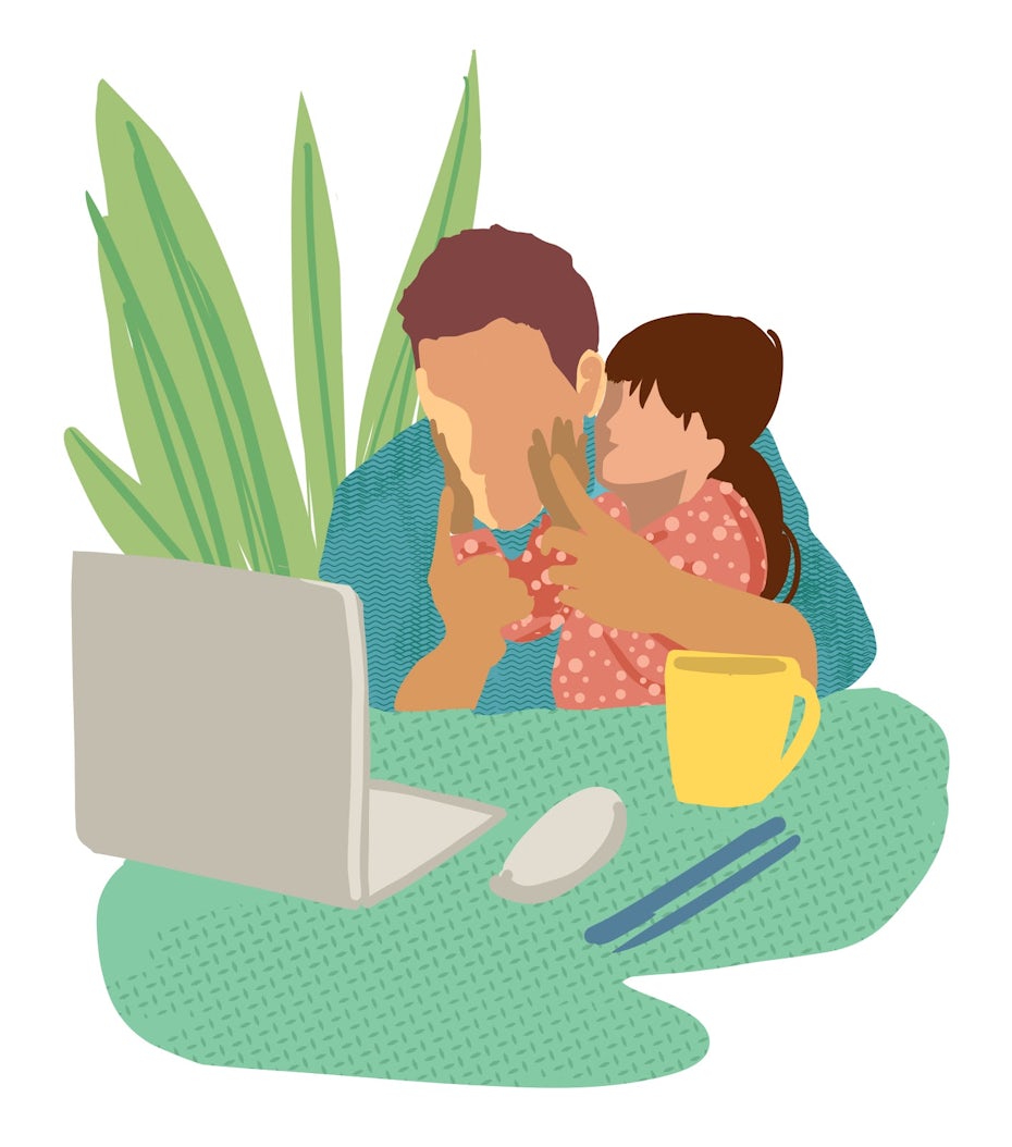 Illustration of father and child