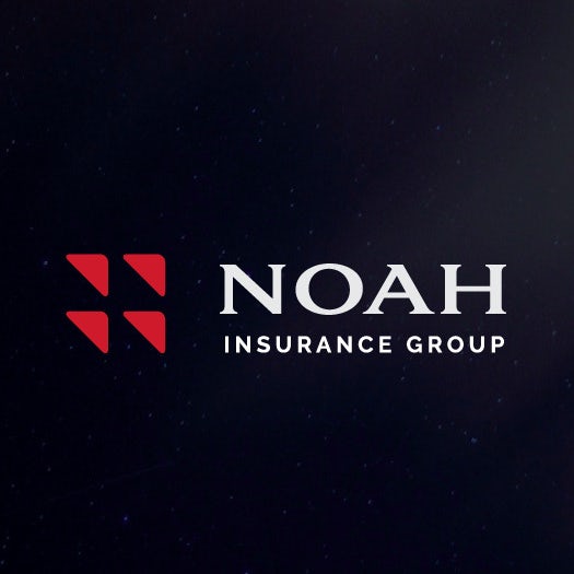 consulting logo with four red triangles arranged in a square beside the name “Noah Insurance Group”