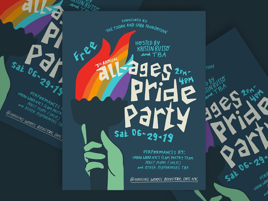 Gay Pride rainbow poster design