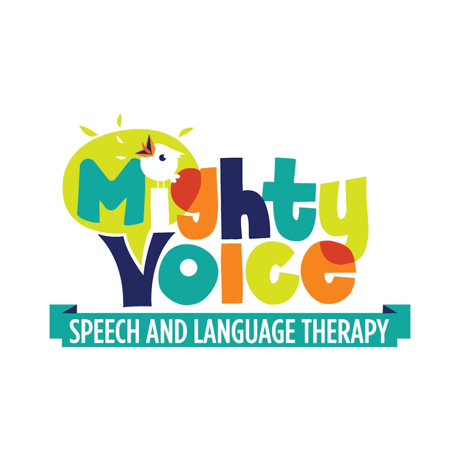 bold colorful mighty voice logo