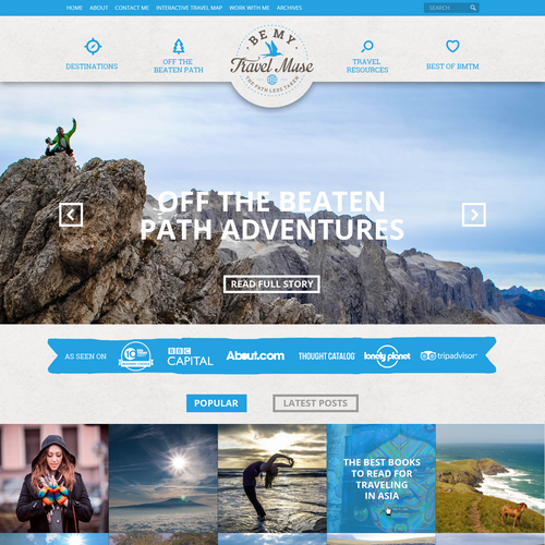 Be My Travel Muse web page design