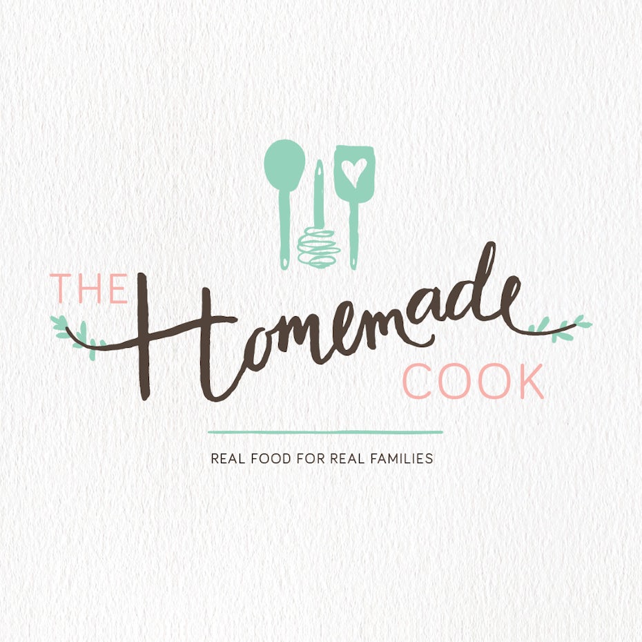 handlettered cooking logo with coking utensils