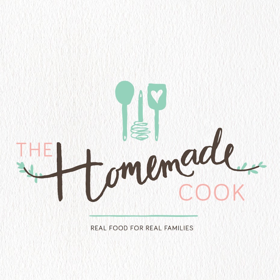 handlettered cooking logo with coking utensils