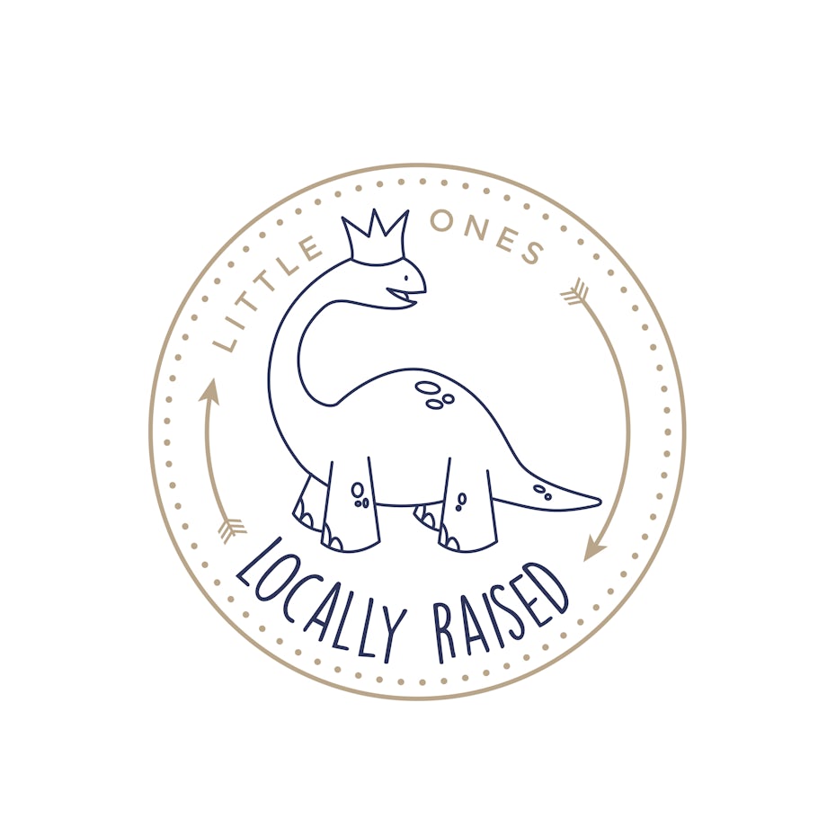 dinosaur wearing crown logo