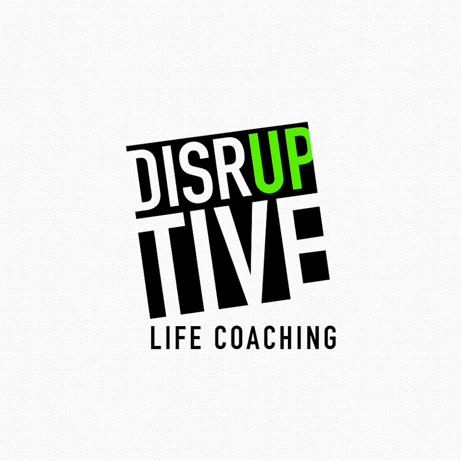 square logo of the word “Disruptive” with the “up” in green