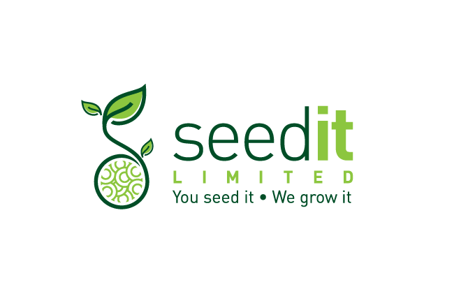 green consultant logo of a plant sprouting from a round collection of seeds