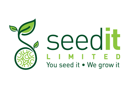 green logo of a plant sprouting from a round collection of seeds