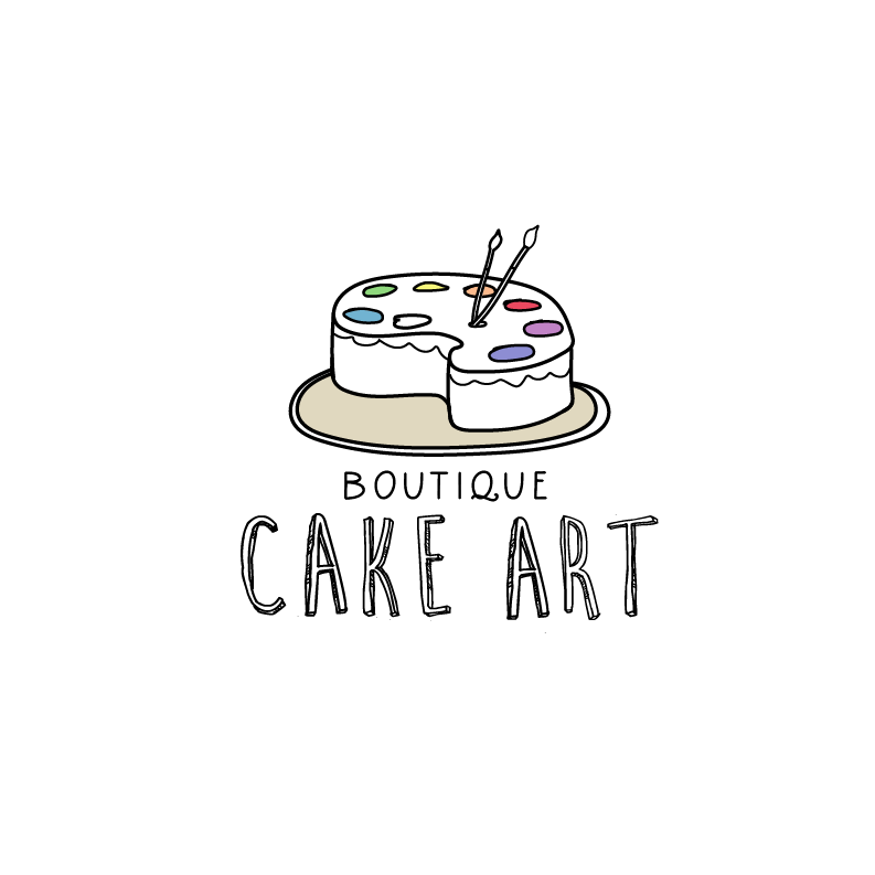Rainbow logo design for a cake bakery