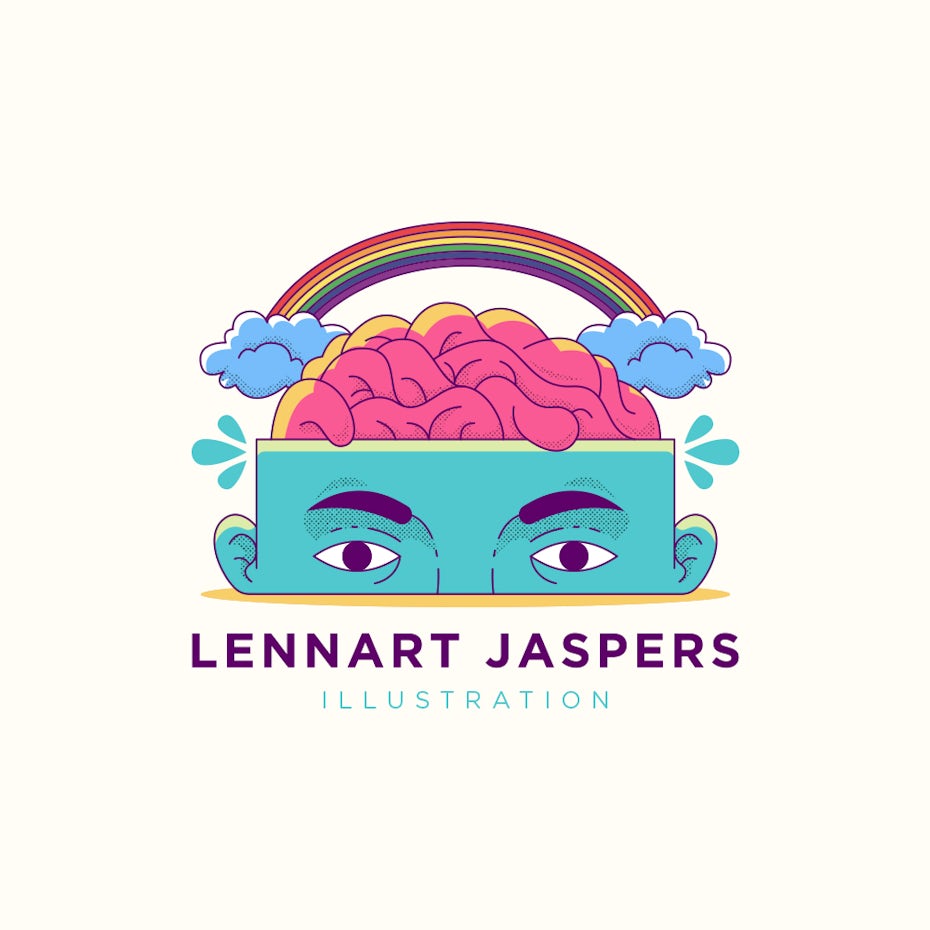 Rainbow logo design for an illustrator