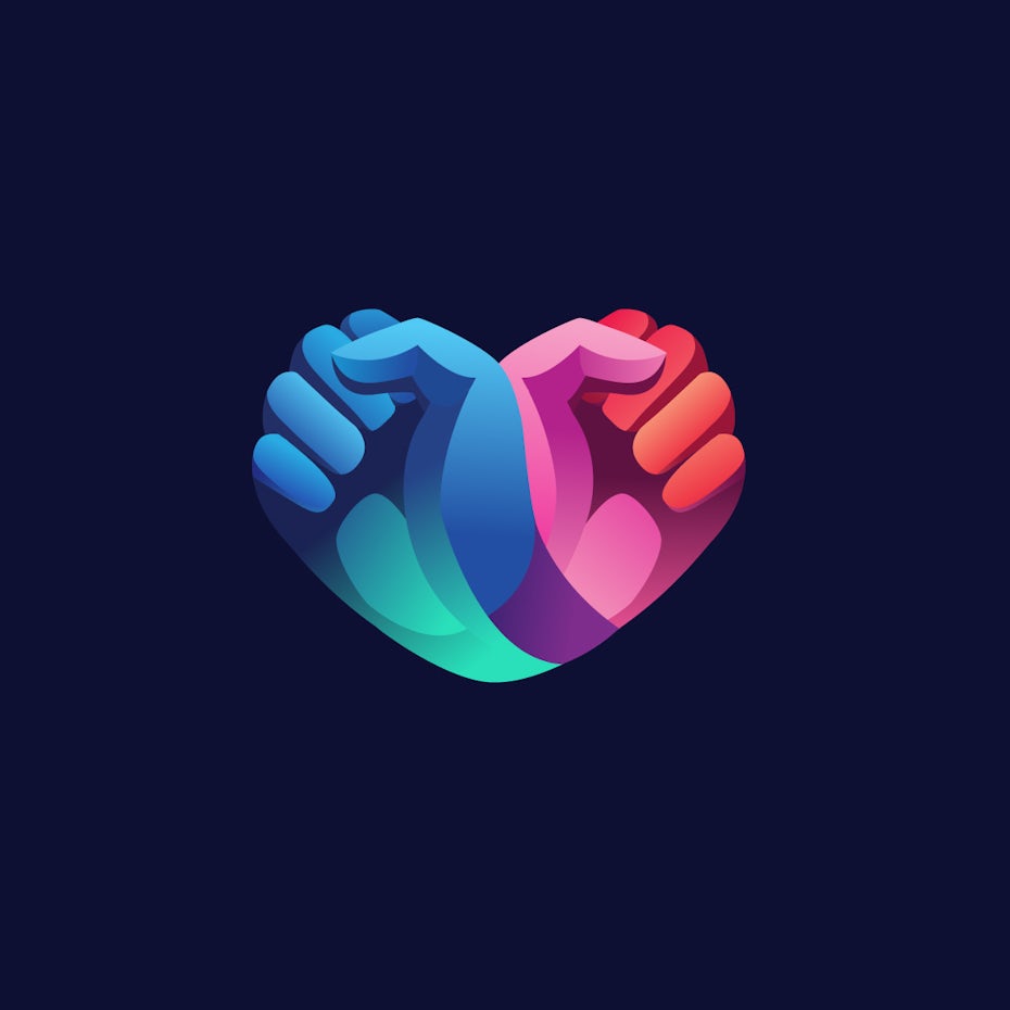 Rainbow gradient logo design to promote voting