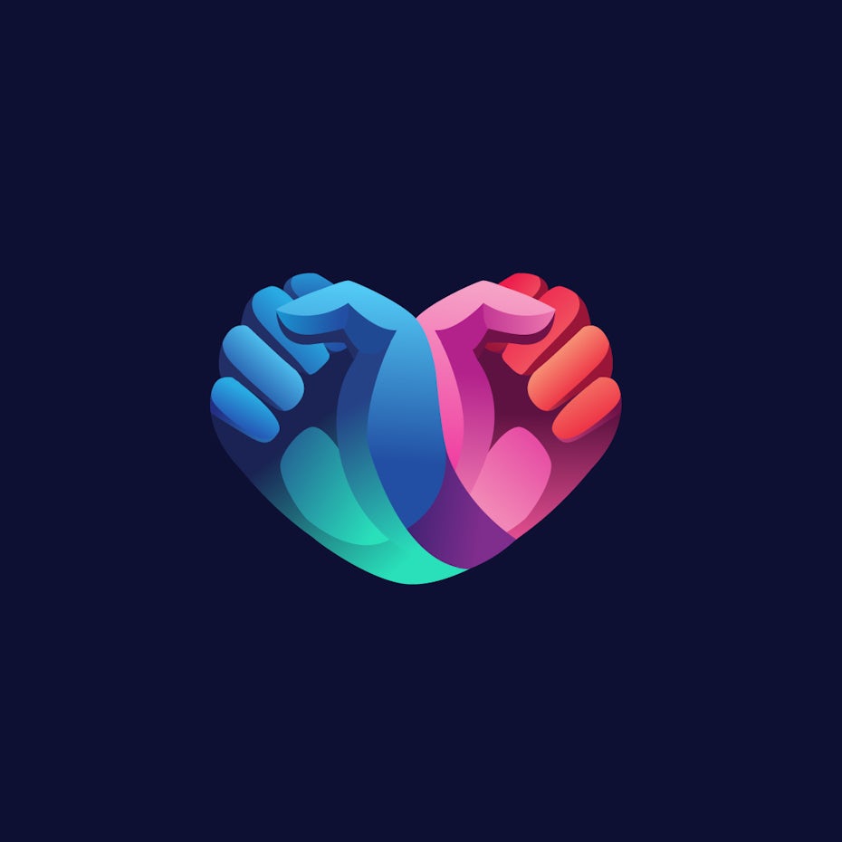 Rainbow gradient logo design to promote voting