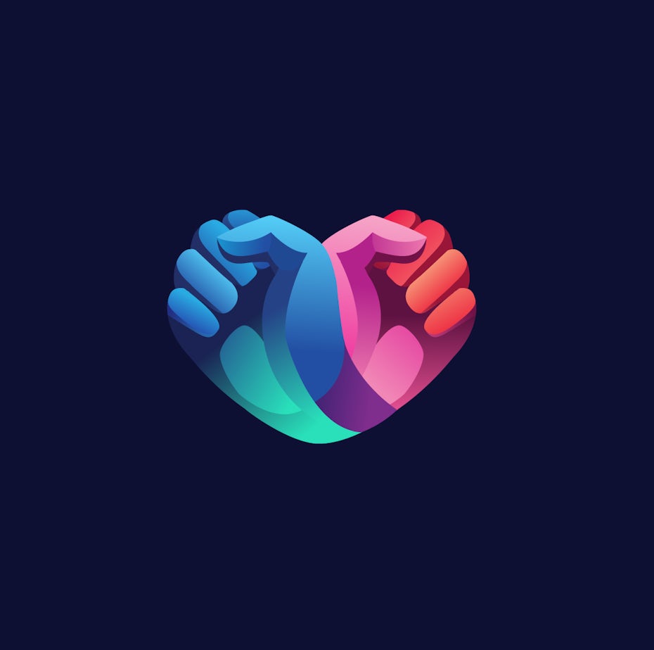 Rainbow gradient logo design to promote voting