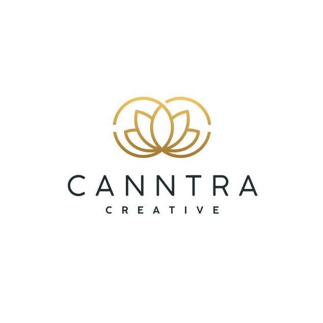 consulting logo with two capital “C” letters back-to-back intertwined with the shape of a cannabis leaf
