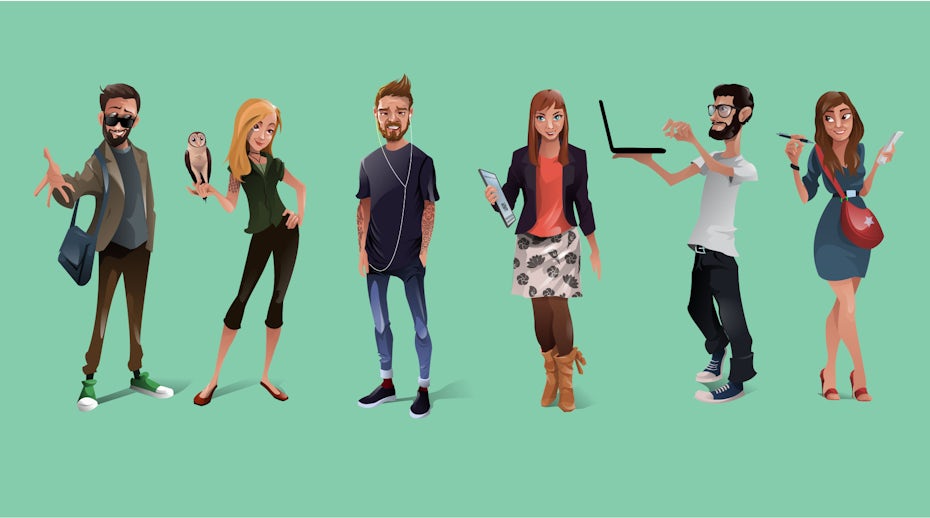 An illustration of various people