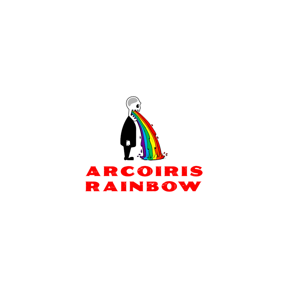 Rainbow puke logo design