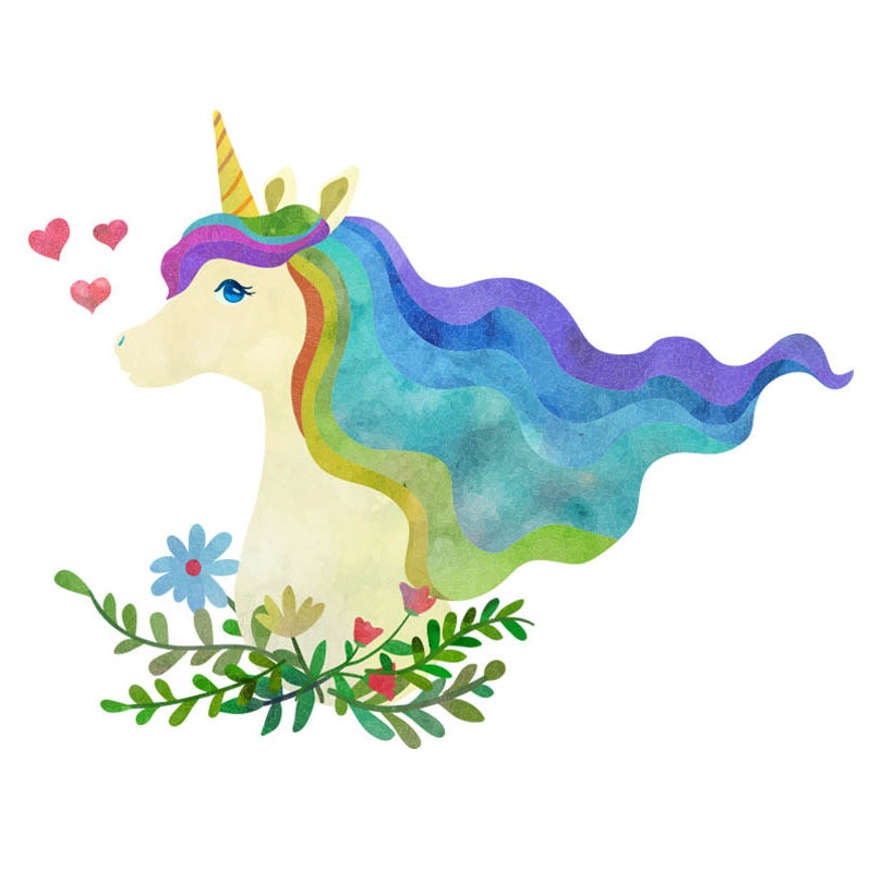 Unicorn rainbow logo design