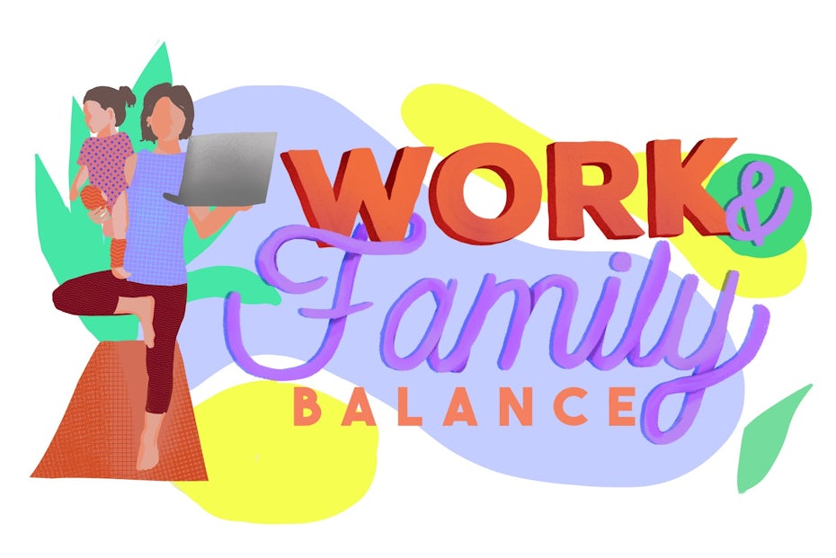 Work and family balance illustration