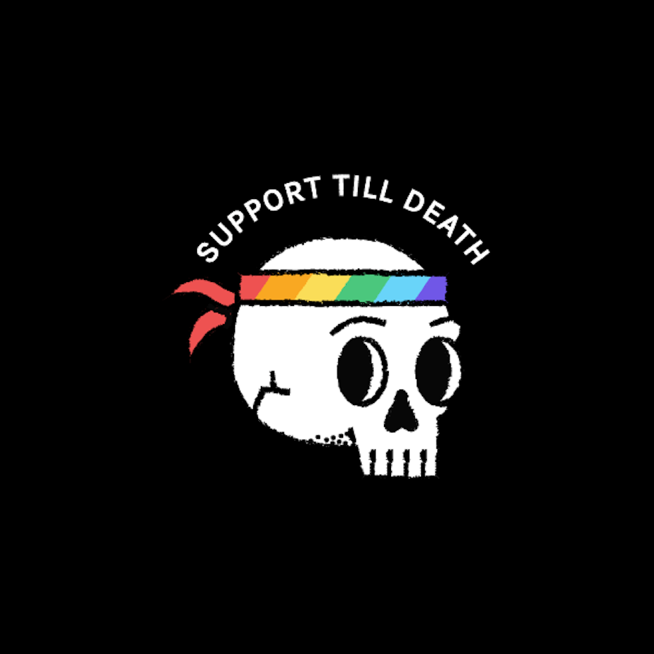 Gay pride skull logo