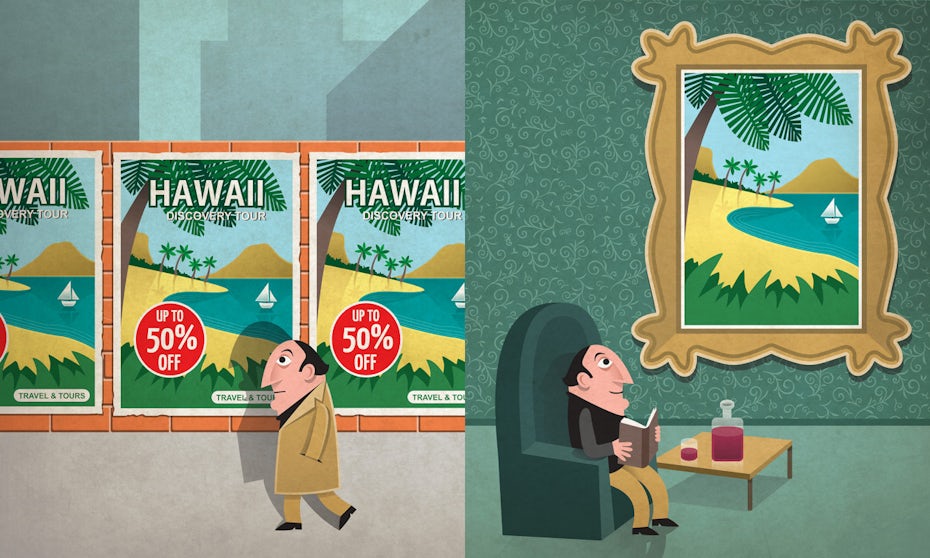 illustration of difference between illustration and graphic design