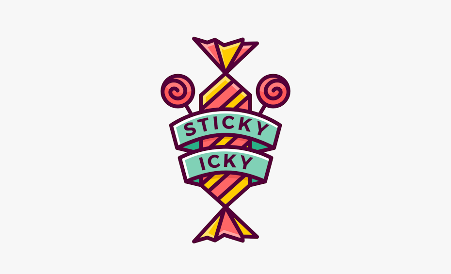 bright lollipop candy logo